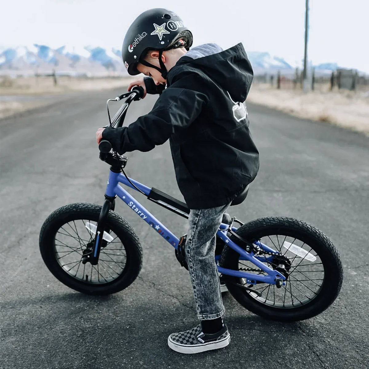 Nouveauté 2026 – Vélo Glerc pour enfants de 3 à 5 ans, style BMX, avec stabilisateurs et frein à rétropédalage, bleu. Convient aux garçons et aux filles de 3 à 5 ans