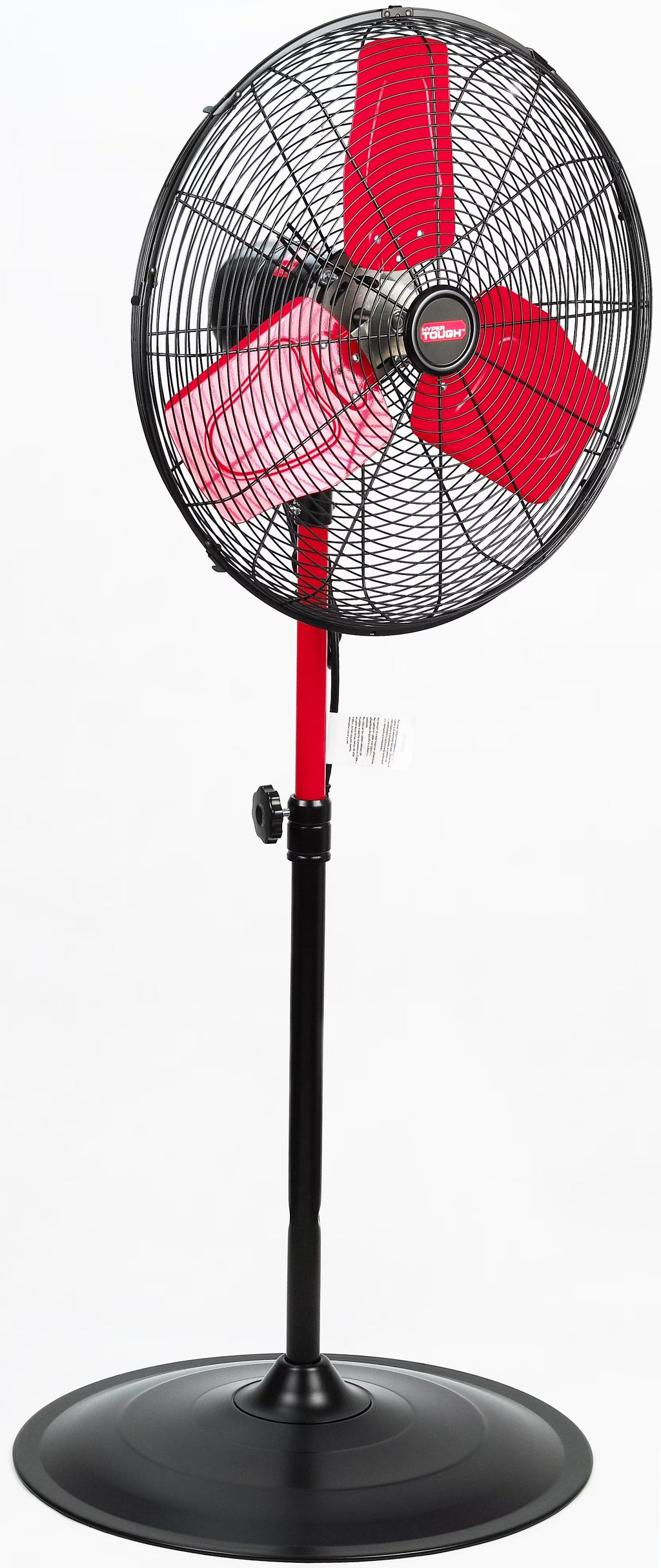Nouveauté 2026 – Ventilateur sur pied oscillant rouge et noir Hyper Tough 20" à 3 vitesses pour usage commercial et industriel