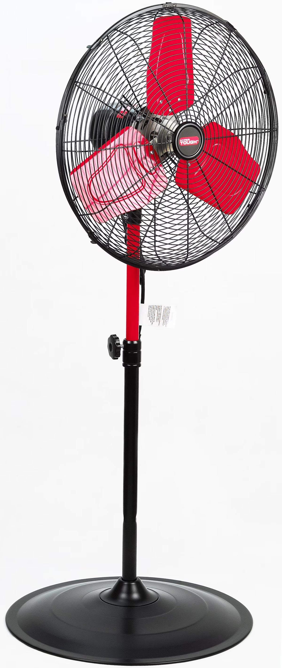 Nouveauté 2026 – Ventilateur sur pied oscillant rouge et noir Hyper Tough 20" à 3 vitesses pour usage commercial et industriel
