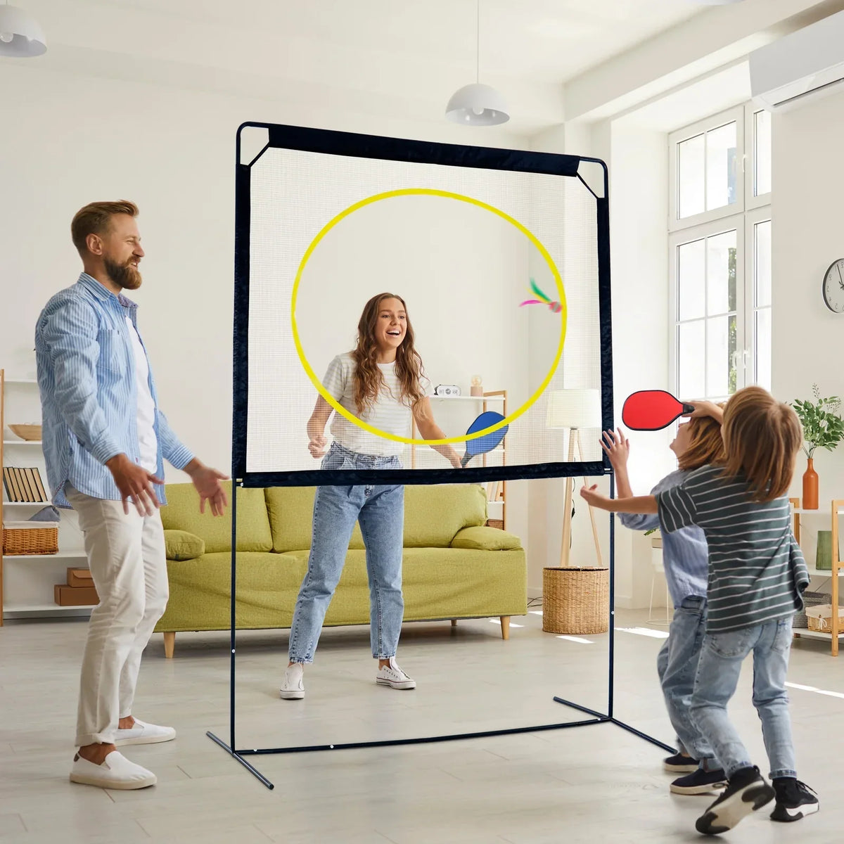 Nouveauté 2026 – Slsy Pickleball Portable avec Filet, un jeu de raquettes combinant pickleball, badminton, jianzi et tennis, jeux de jardin, sport d'intérieur et d'extérieur, jeux amusants pour enfants et adultes
