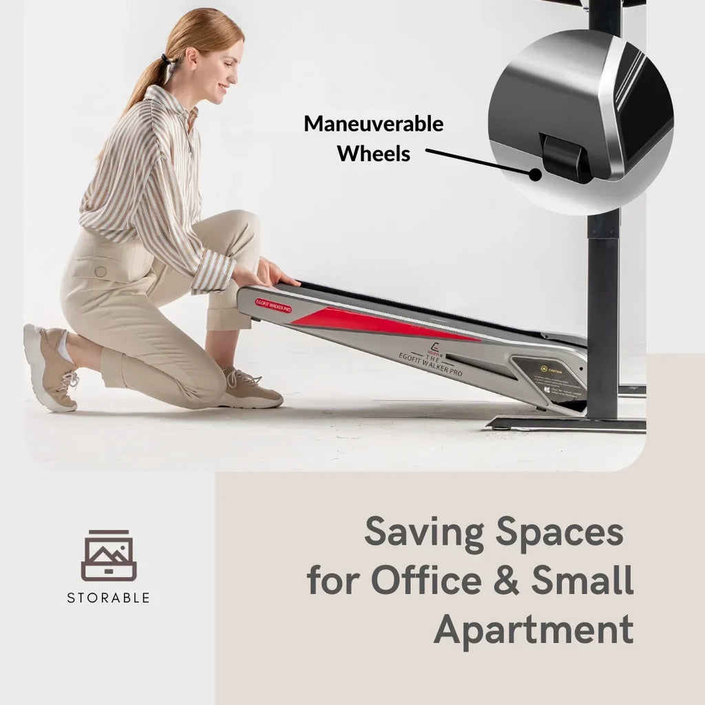 Nouveauté 2026 – Tapis de marche électrique Egofit Walker Pro , le plus petit modèle à placer sous un bureau, pour la maison, 2 CV, inclinaison de 5°