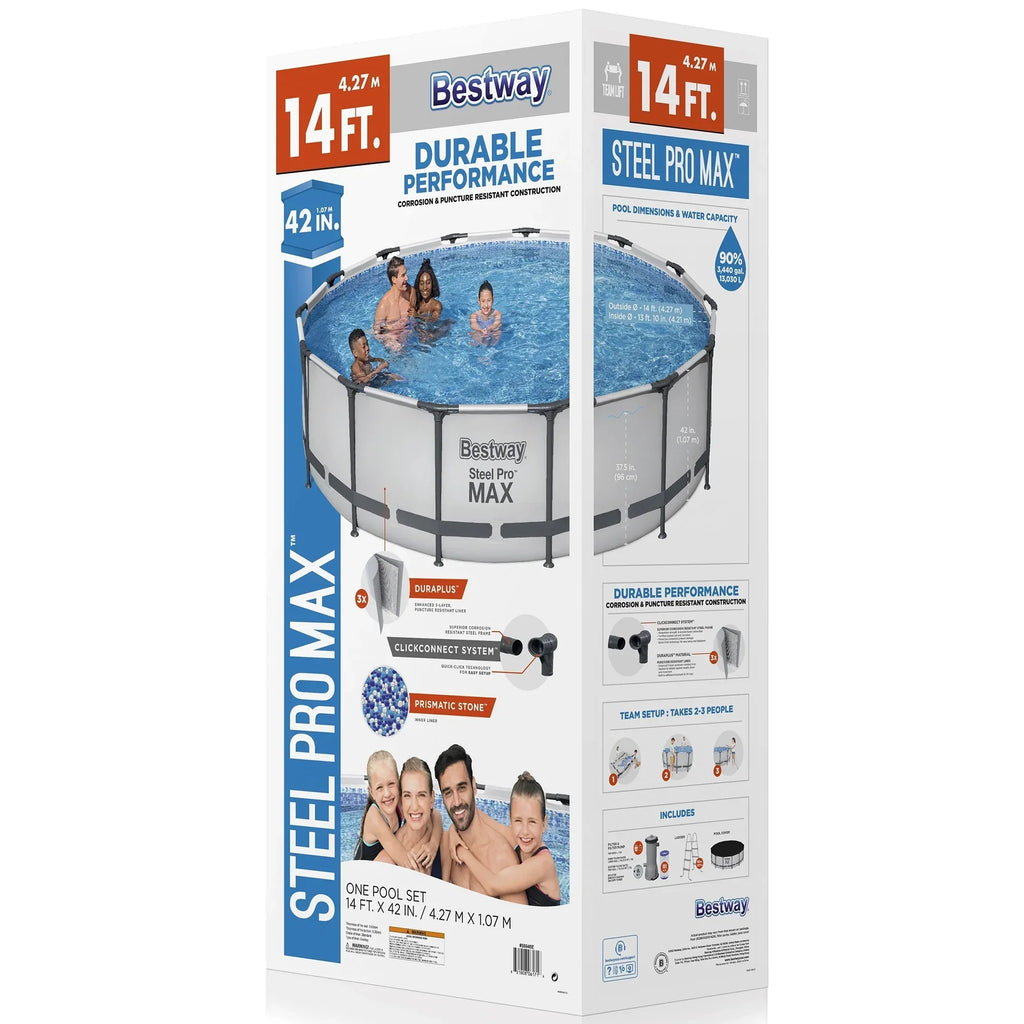 Nouveauté 2026 – Piscine hors sol ronde Bestway Steel Pro MAX 10 pi x 30 po