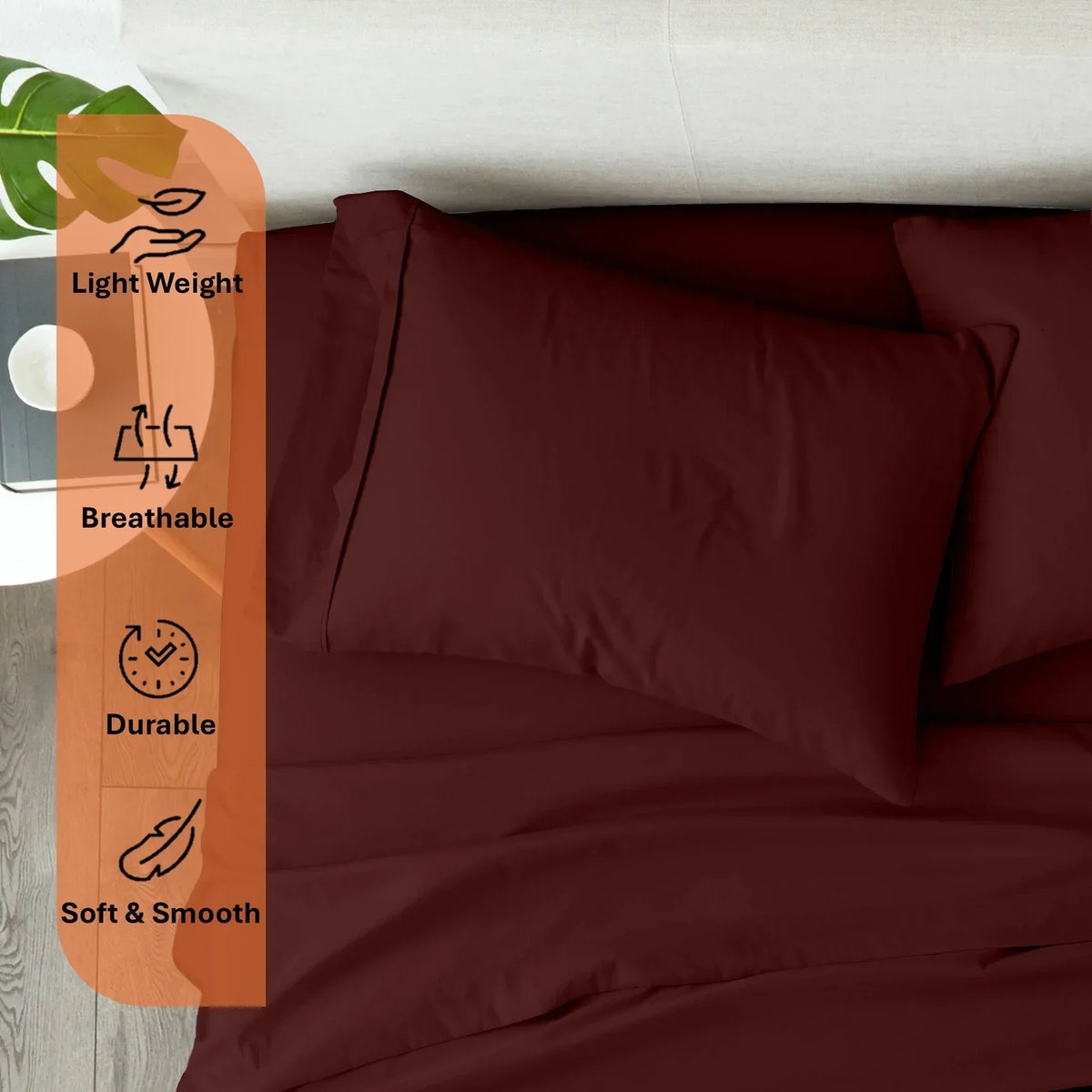 Nouveauté 2026 – Parure de lit 4 pièces en coton égyptien Giza 100 % (600 fils/cm²), drap-housse à bonnet profond de 38 cm, satin doux et respirant - Noir, 1 place