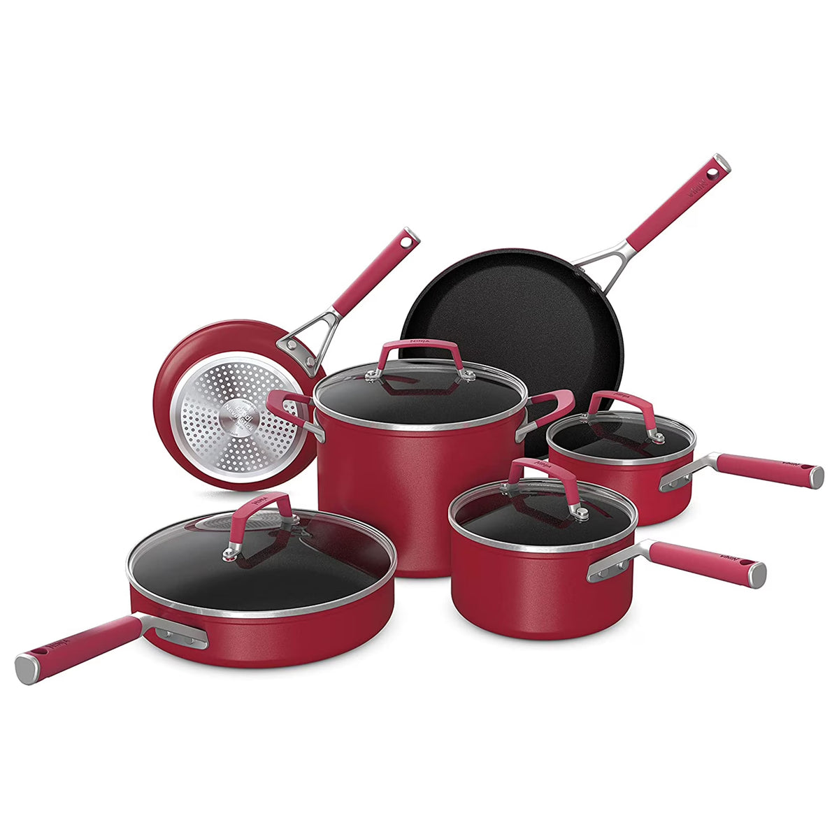 Nouveauté 2026 – Ensemble de 10 casseroles et poêles antiadhésives Ninja Foodi NeverStick Vivid, compatibles four