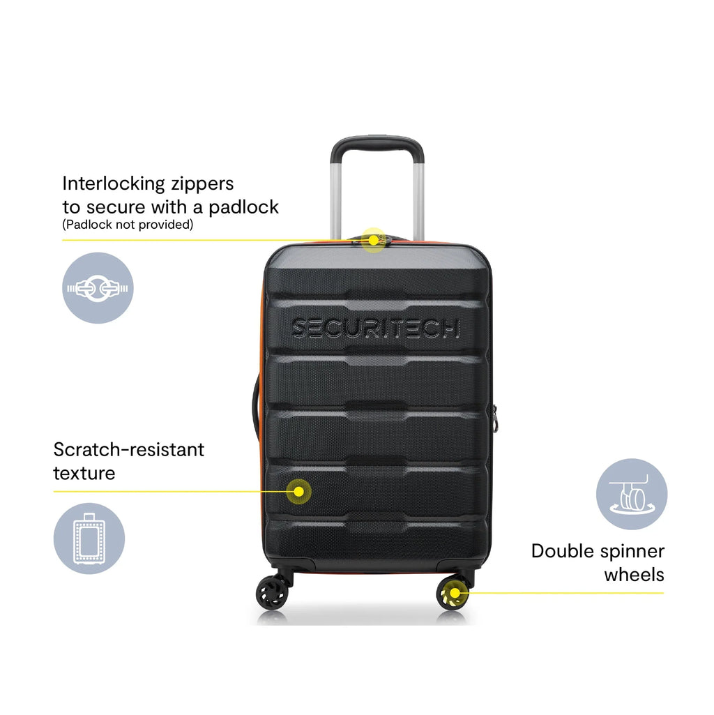 Nouveauté 2026 – Valise rigide à roulettes Securitech by Delsey Citadel 31" (grand modèle, verte), modèle , grande taille, enregistrée