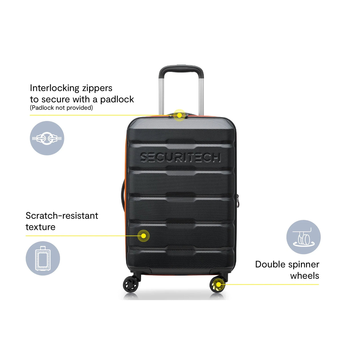 Nouveauté 2026 – Valise rigide à roulettes Securitech by Delsey Citadel 31" (grand modèle, verte), modèle , grande taille, enregistrée