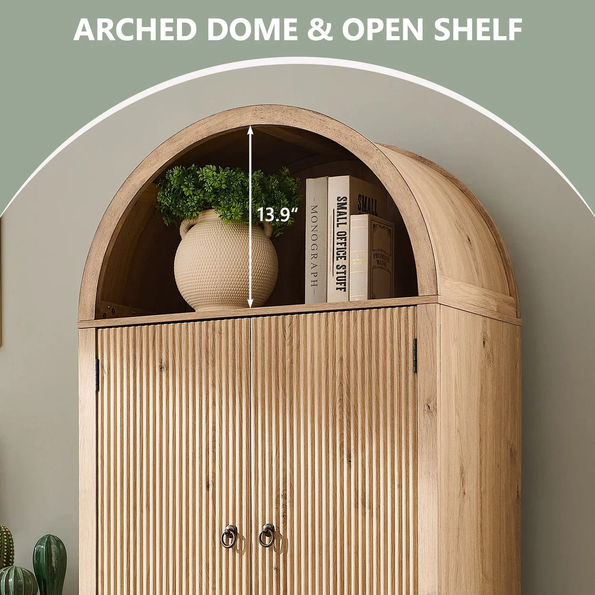 Nouveauté 2026 – Armoire de rangement de cuisine IFGET , 180 cm de haut, style arqué, avec étagères réglables, idéale pour la cuisine et la salle à manger