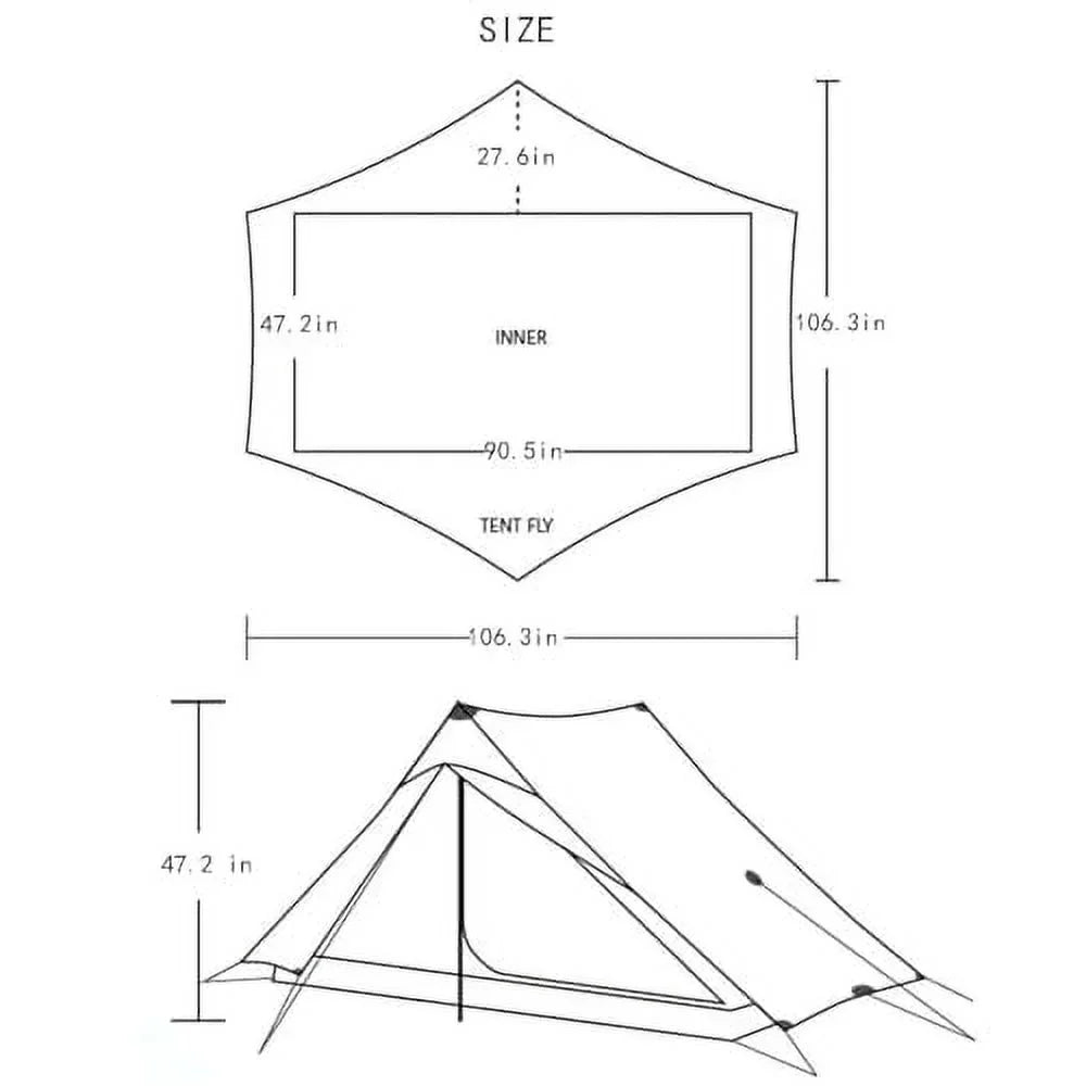 Nouveauté 2026 – Tente ultralégère 3F UL Gear Lanshan , imperméable, professionnelle, pour la randonnée, 2 personnes, camping, 4 saisons (kaki - 2 personnes, 4 saisons