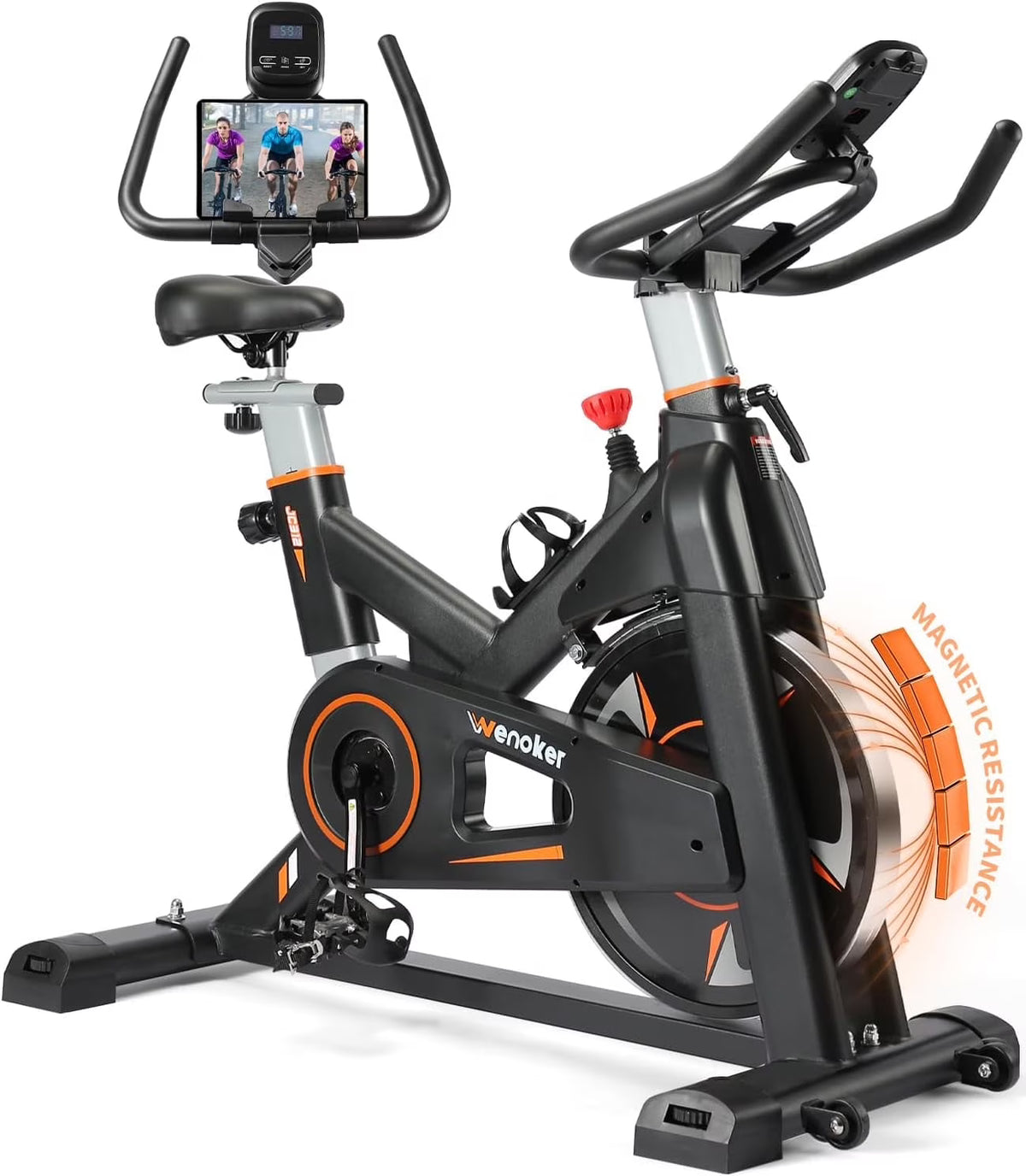 Nouveauté 2026 – Vélo d'exercice Wenoker , vélo stationnaire à résistance magnétique, vélo de cyclisme d'intérieur ultra-silencieux, avec porte-bouteille pour entraînement à domicile