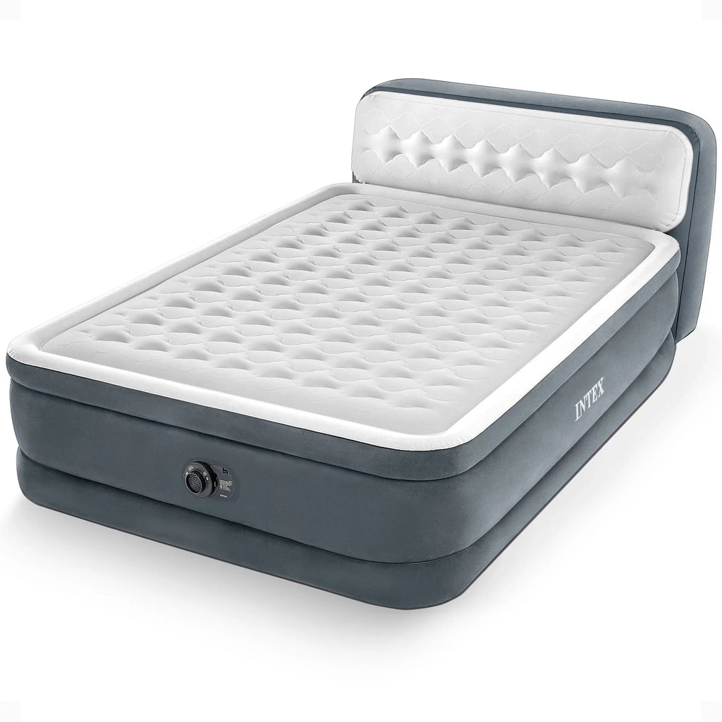 Nouveauté 2026 – Matelas Intex Dura-Beam Deluxe Plush Headbed Queen avec pompe intégrée - Emballage ouvert