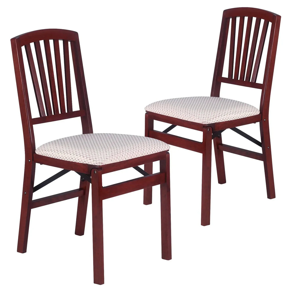Nouveauté 2026 – Chaise pliante Mission Fusion (lot de 2) - Tissu rose poudré et bois fruitier