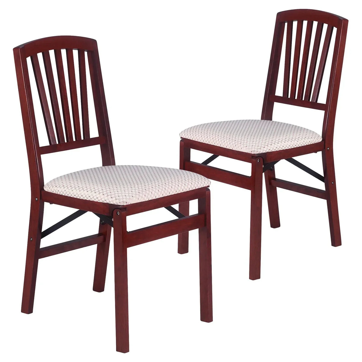Nouveauté 2026 – Chaise pliante Mission Fusion (lot de 2) - Tissu rose poudré et bois fruitier