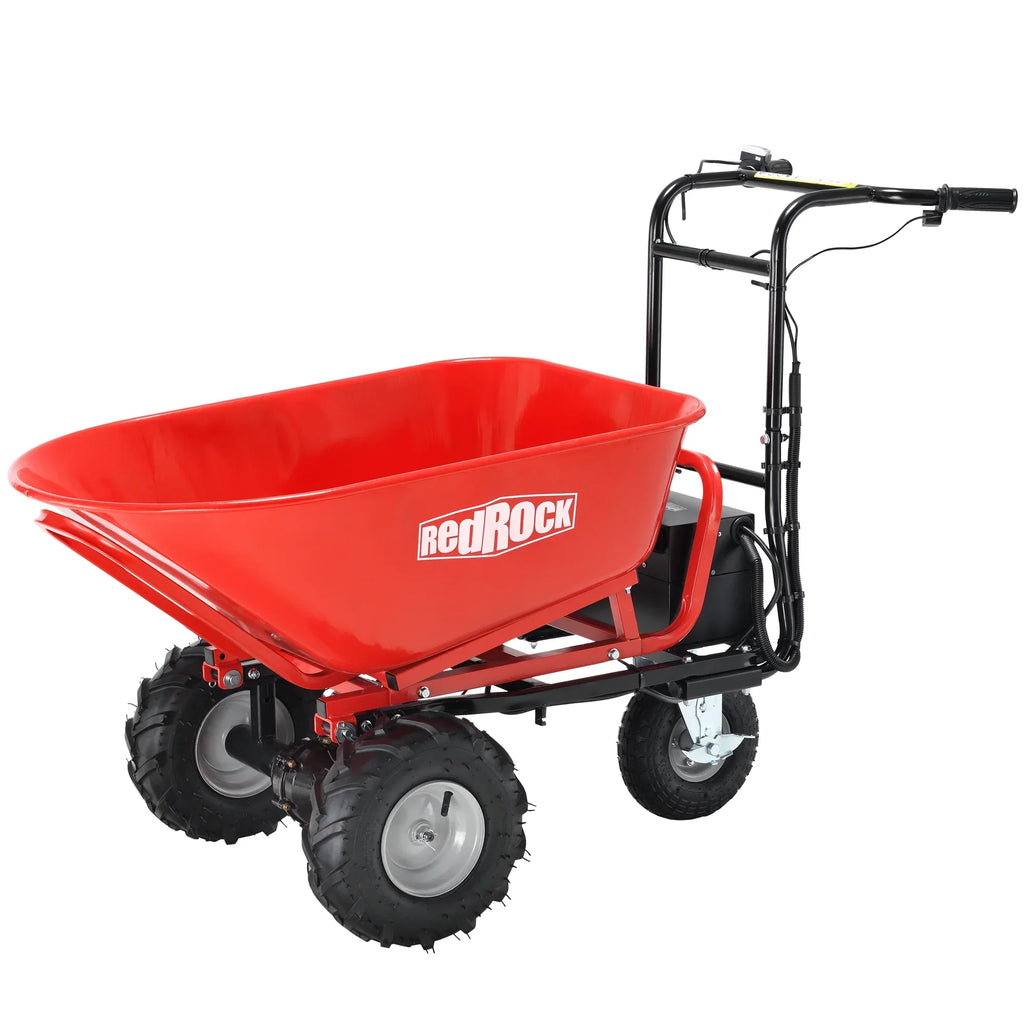 Nouveauté 2026 – Brouette utilitaire électrique RedRock , 48 V, 28 Ah, 500 W, capacité de 230 kg (500 lb), transport de matériaux et de débris, capacité de remorquage de 454 kg (1 000 lb