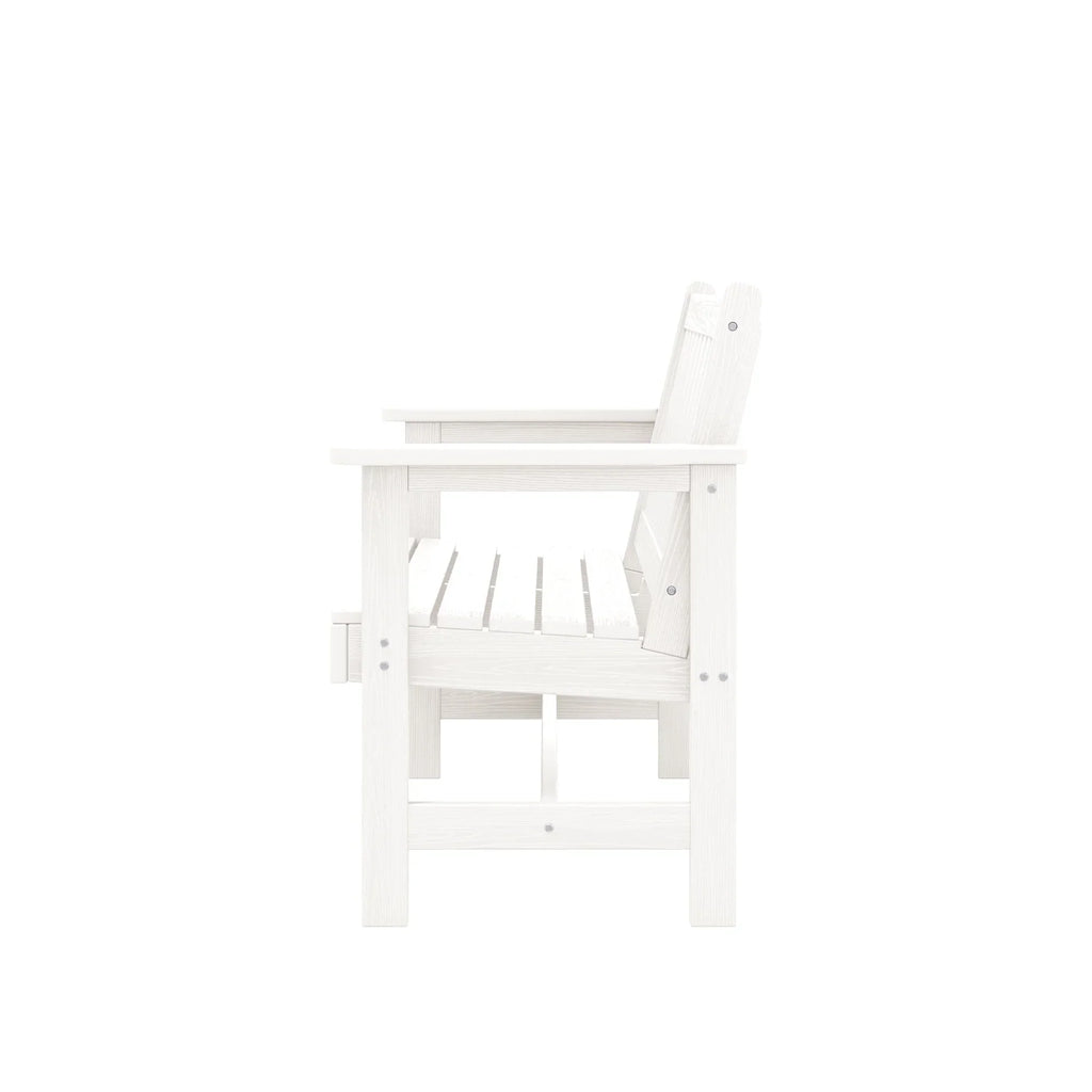 Nouveauté 2026 – Banc d'extérieur SERWALL pour 2 personnes, en PEHD résistant aux intempéries avec renforts en aluminium, supporte jusqu'à 300 kg, confortable pour terrasse, jardin et véranda, noir