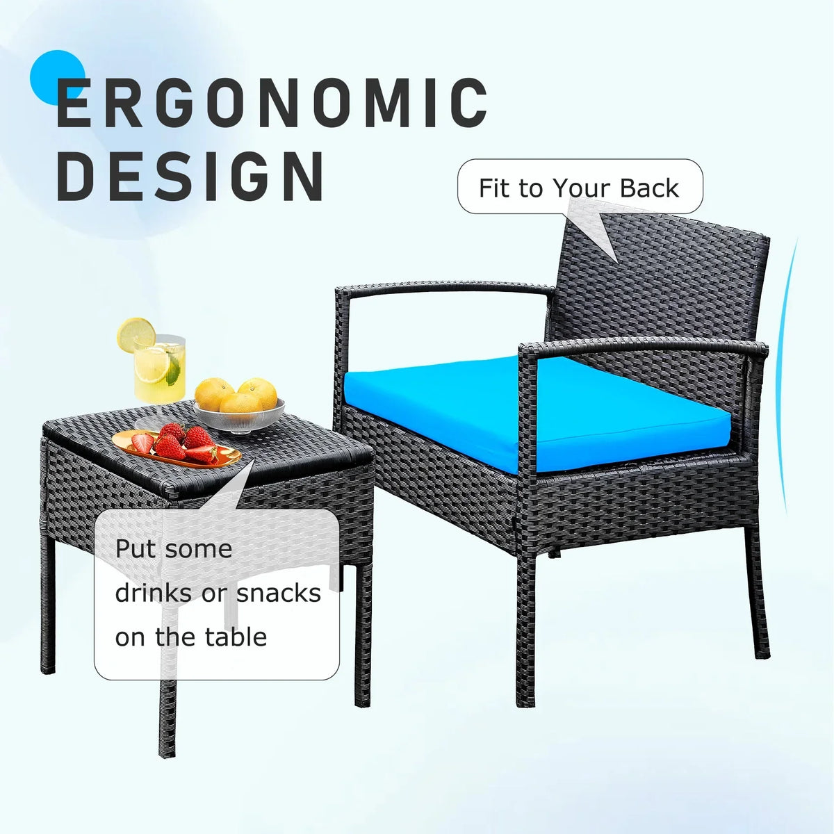 Nouveauté 2026 – Ensemble de mobilier de jardin Tappio , 3 pièces, style bistro, comprenant des chaises de conversation en rotin, une table d'appoint et des coussins. Idéal pour balcon, jardin ou terrasse. Couleur : rouge