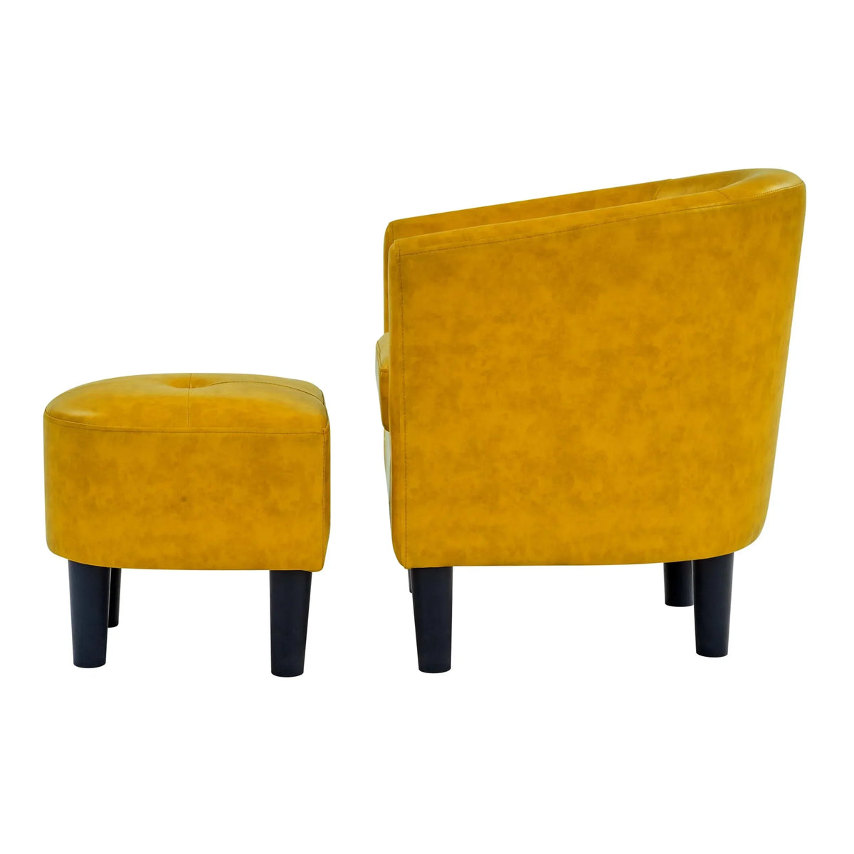 Nouveauté 2026 – Fauteuil d'appoint en velours beige Bonzy Home avec repose-pieds pour salon