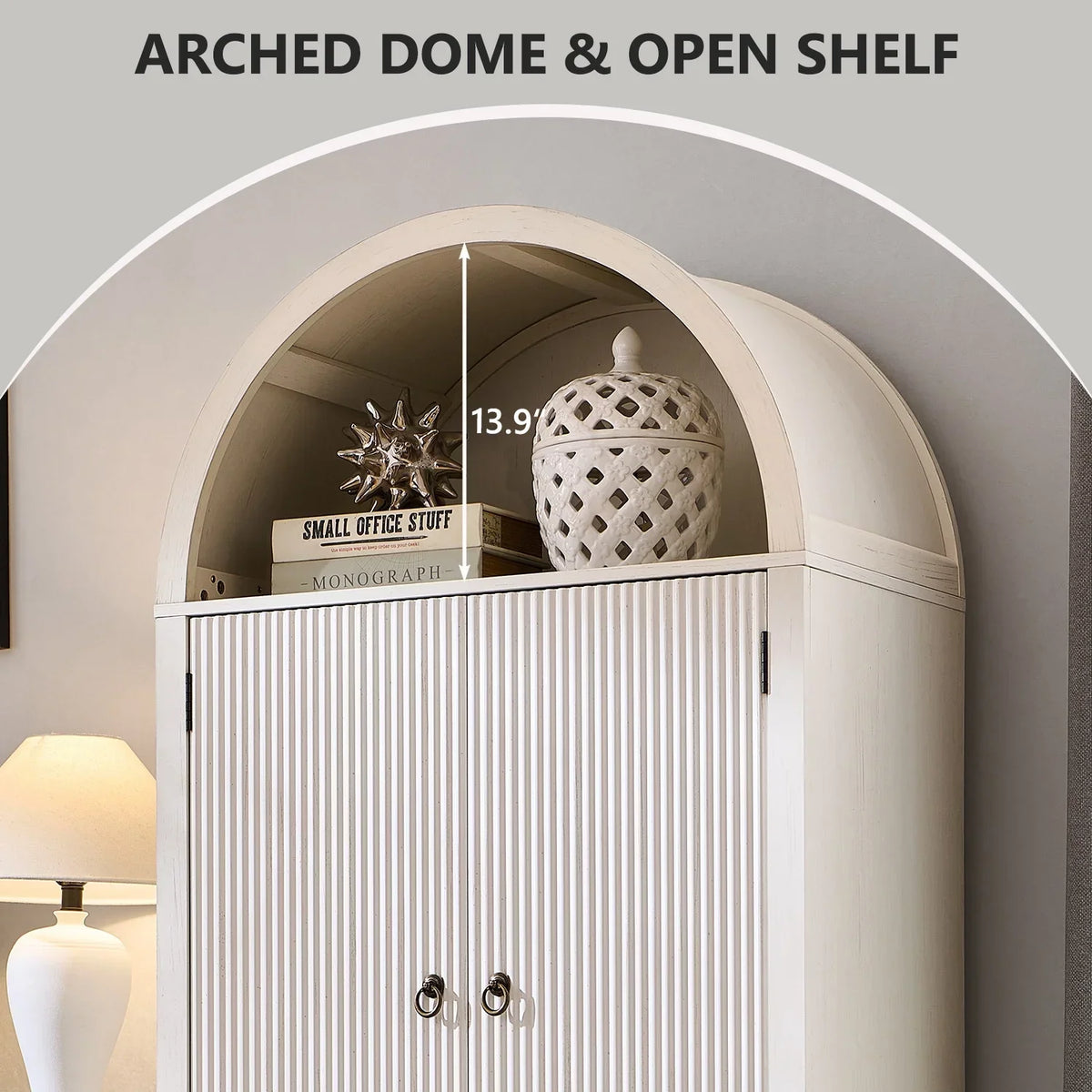 Nouveauté 2026 – Armoire de rangement de cuisine IFGET , 180 cm de haut, style arqué, avec étagères réglables, idéale pour la cuisine et la salle à manger