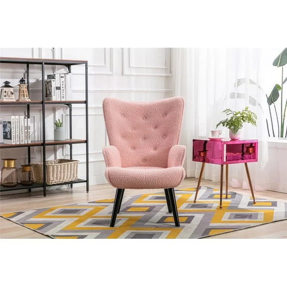 Nouveauté 2026 – Fauteuil de lecture Accent Chairs , fauteuil lounge en lin avec structure en bois massif, style moderne du milieu du siècle, montage facile, pour salon - Beige