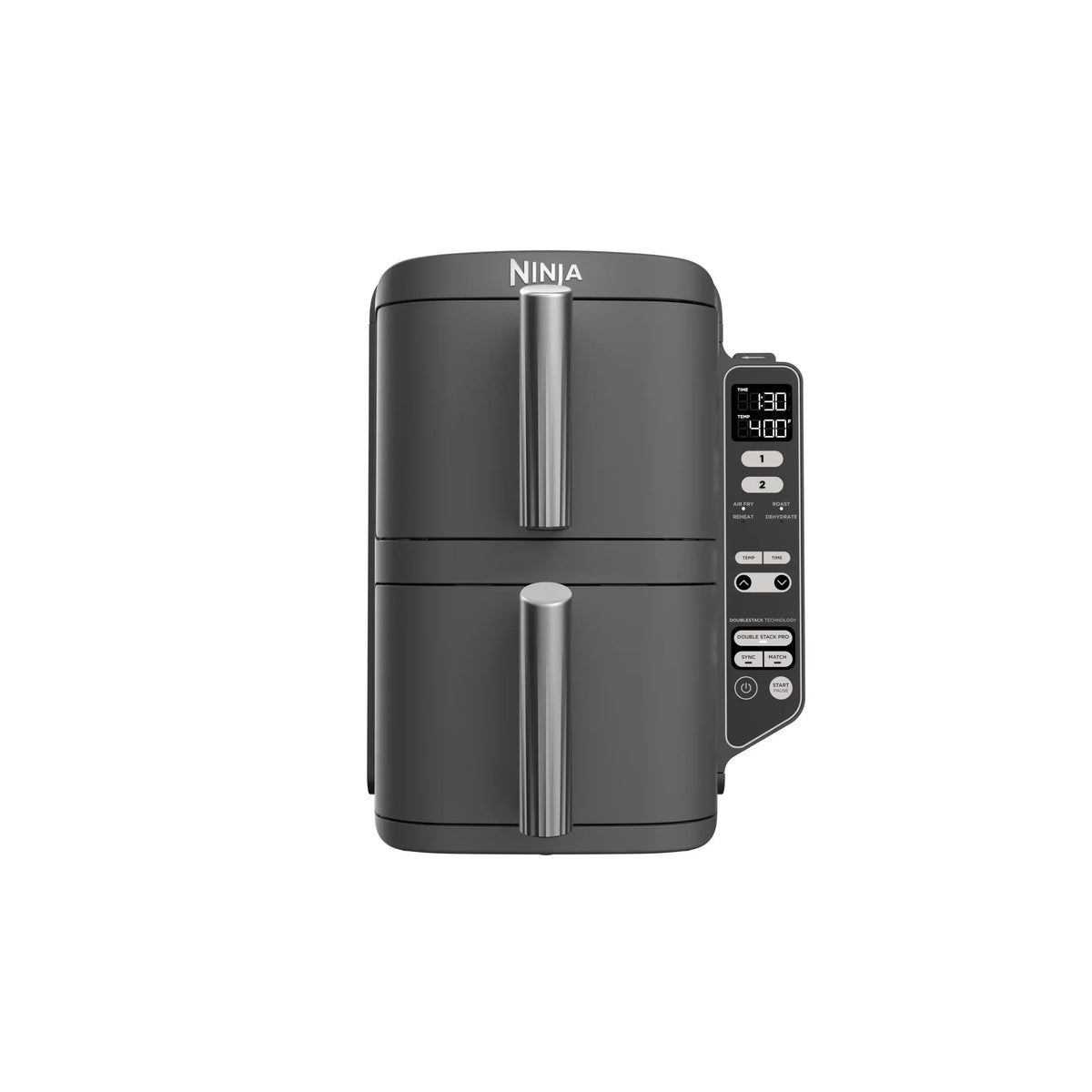 Nouveauté 2026 – Friteuse à air Ninja DoubleStack XL à 2 paniers, technologie DoubleStack permettant de cuire 4 aliments simultanément, conception compacte, 10 pintes, 4 en 1, Smart Finish & Match Cook, SL400