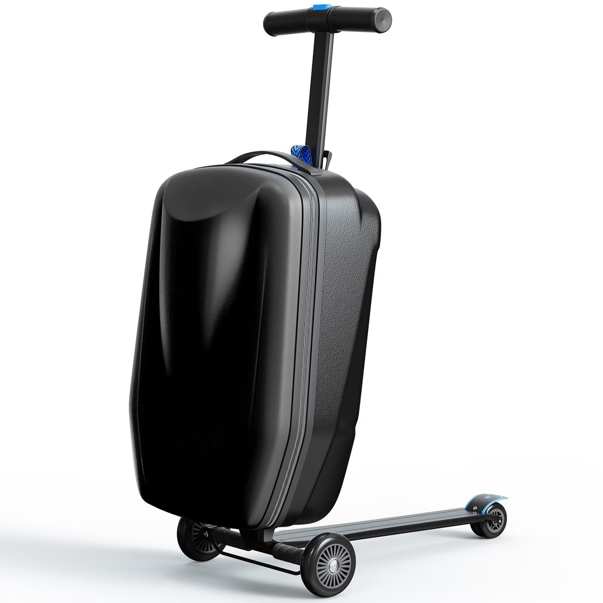 Nouveauté 2026 – Muhub - Valise-trottinette 2 en 1 pour enfants et adultes, pliable et à roulettes, bleu clair
