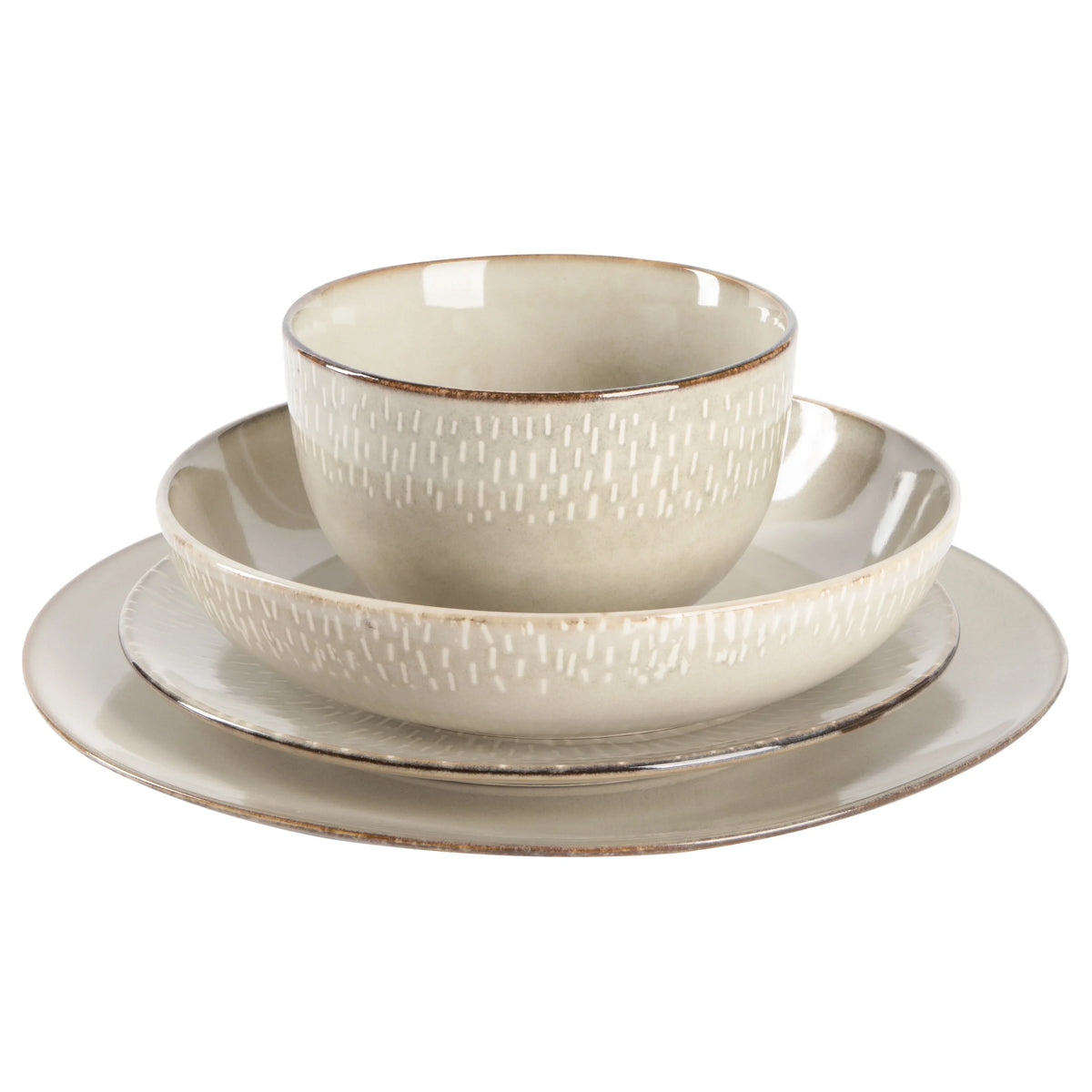 Nouveauté 2026 – Service de table 16 pièces Gibson Elite Matisse - Taupe