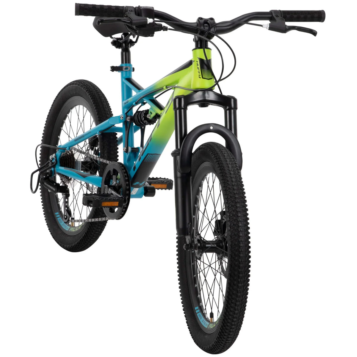 Nouveauté 2026 – VTT garçon Oxide 20 pouces, coloris citron vert/bleu