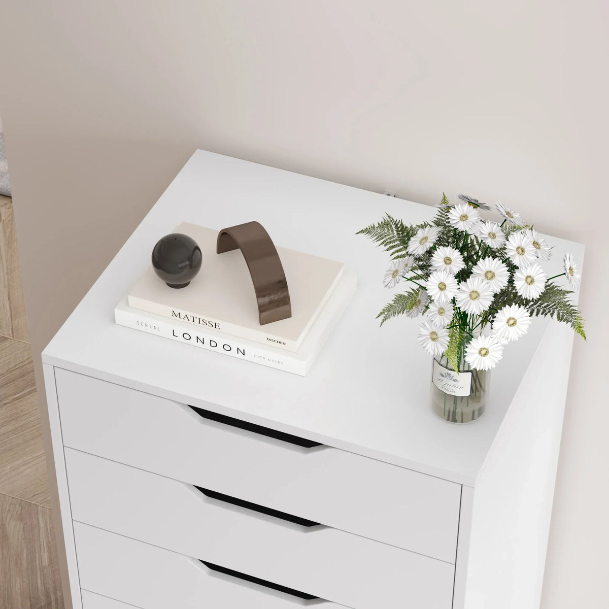 Nouveauté 2026 – Commode verticale Homfa à 8 tiroirs, hauteur 113 cm (44,5 po), style moderne, blanche, idéale pour la chambre ou le salon