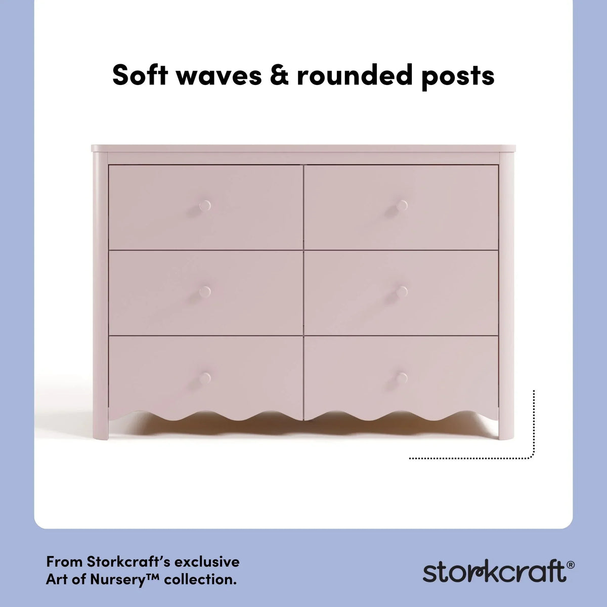 Nouveauté 2026 – Commode pour chambre d'enfant Storkcraft Casablanca 6 tiroirs, couleur sauge