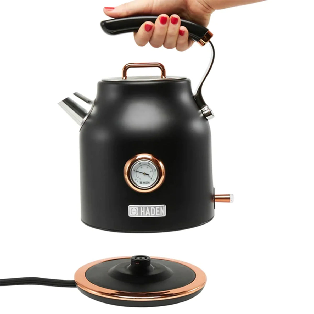 Nouveauté 2026 – Bouilloire électrique Haden Dorset 1,7 litre avec socle, mastic et chrome