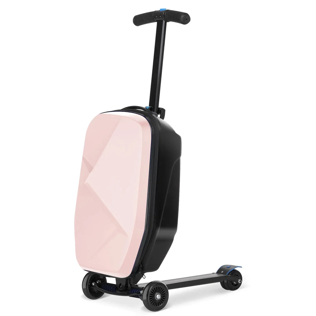 Nouveauté 2026 – Valise-trottinette Advwin pour enfants et adultes, valise rigide à roulettes pour enfants de 4 à 15 ans, multifonctionnelle, légère et pliable, avec roulettes, rose
