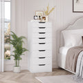 Nouveauté 2026 – Commode verticale Homfa à 8 tiroirs, hauteur 113 cm (44,5 po), style moderne, blanche, idéale pour la chambre ou le salon