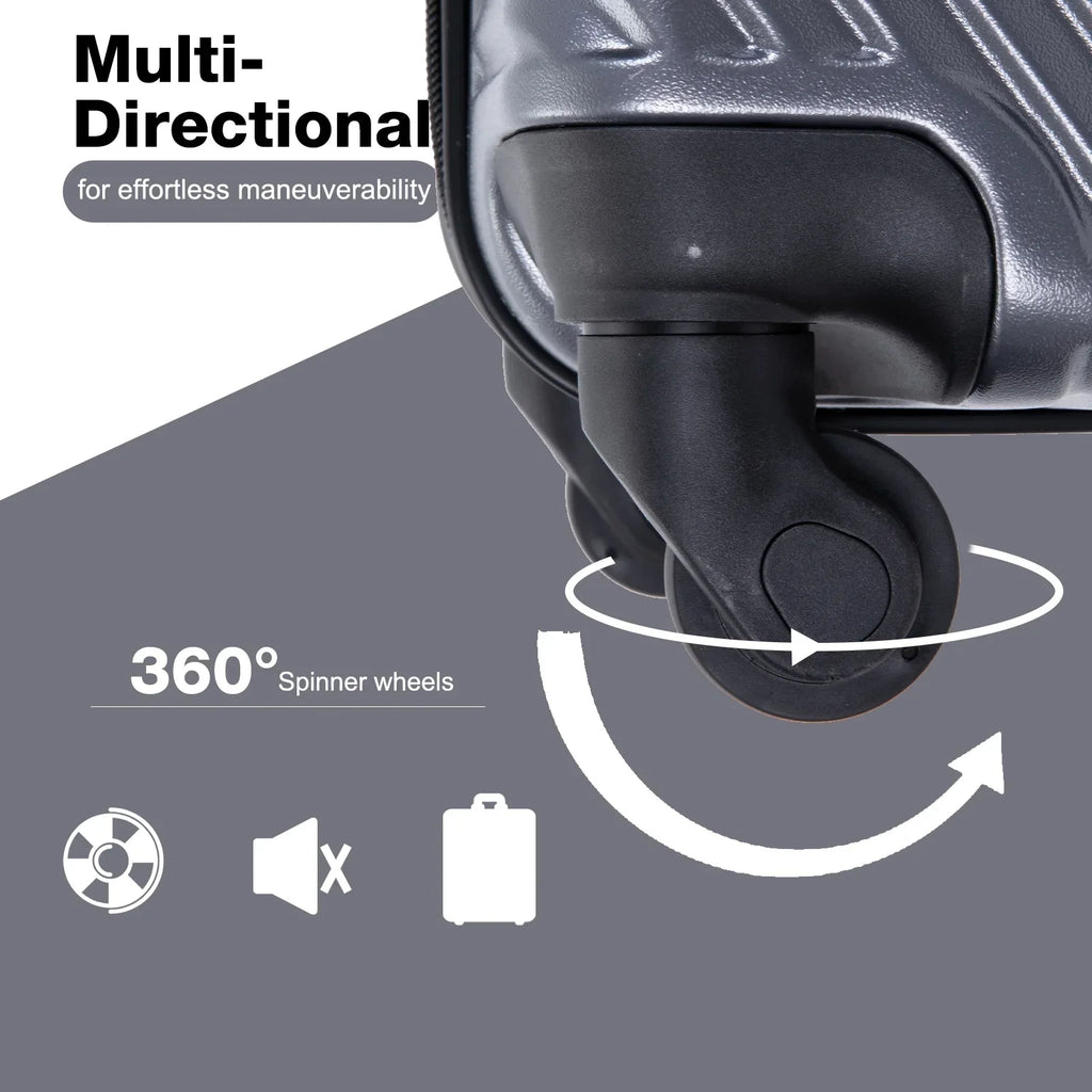 Nouveauté 2026 – Ensemble de 3 valises Tripcomp , valise rigide légère à roulettes multidirectionnelles 20 po, 24 po, 28 po (bleu
