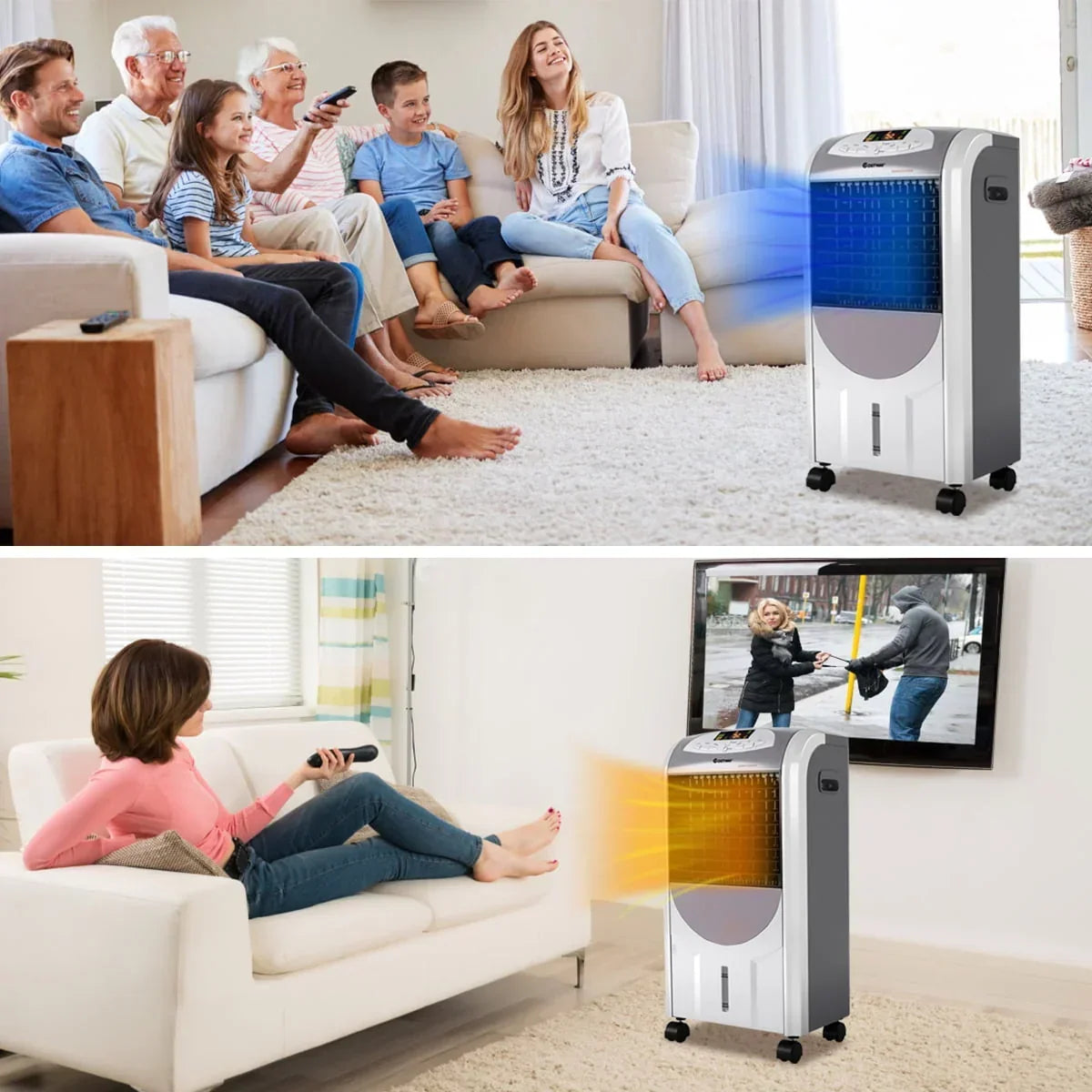Nouveauté 2026 – Ventilateur et humidificateur portable Costway avec filtre lavable et télécommande