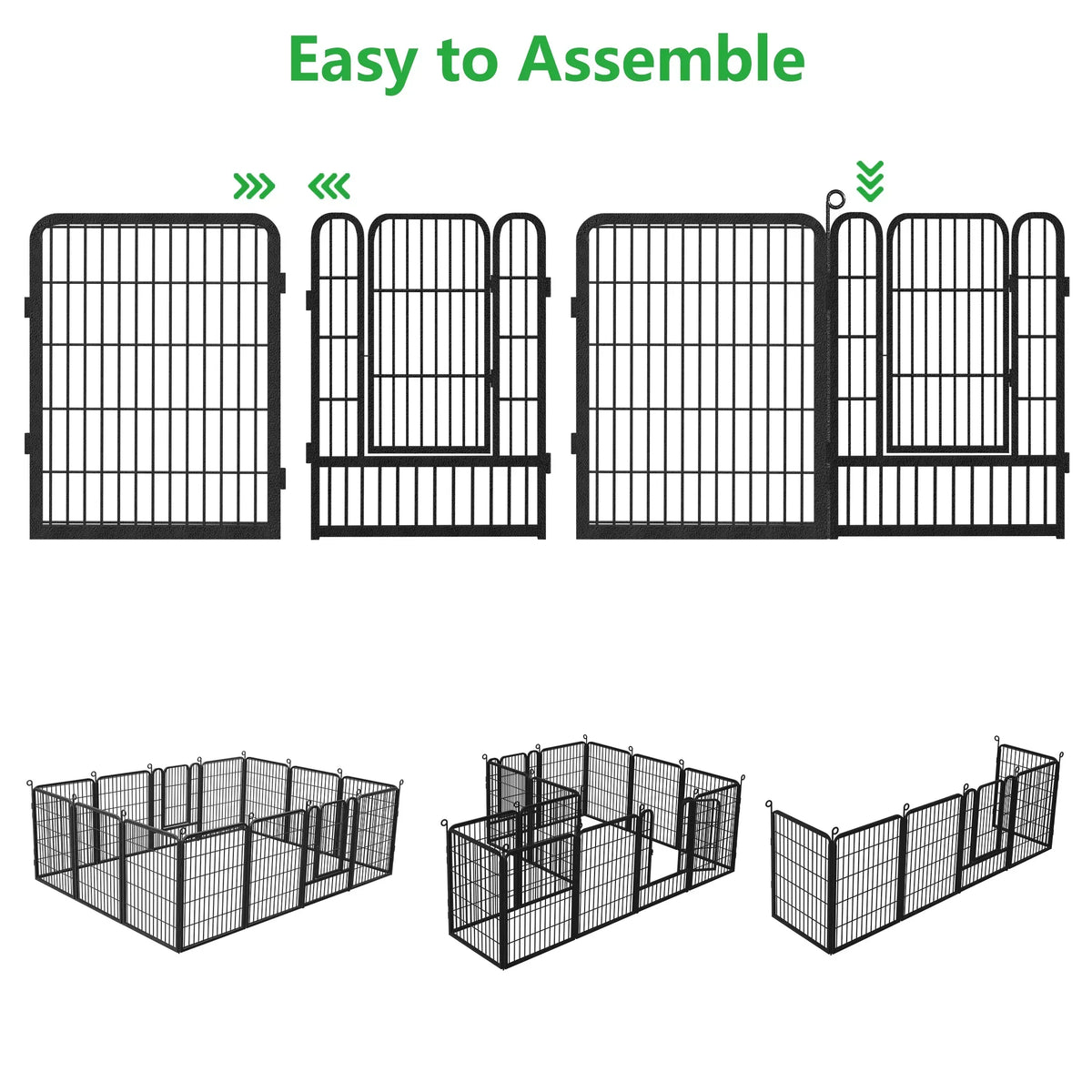 Nouveauté 2026 – Clôture de jardin Garden avec portail, panneaux de clôture sans creuser, 9,14 m (L) x 81,3 cm (H), barrière pour animaux, clôture décorative pour jardin, patio, clôtures et bordures pour chiens