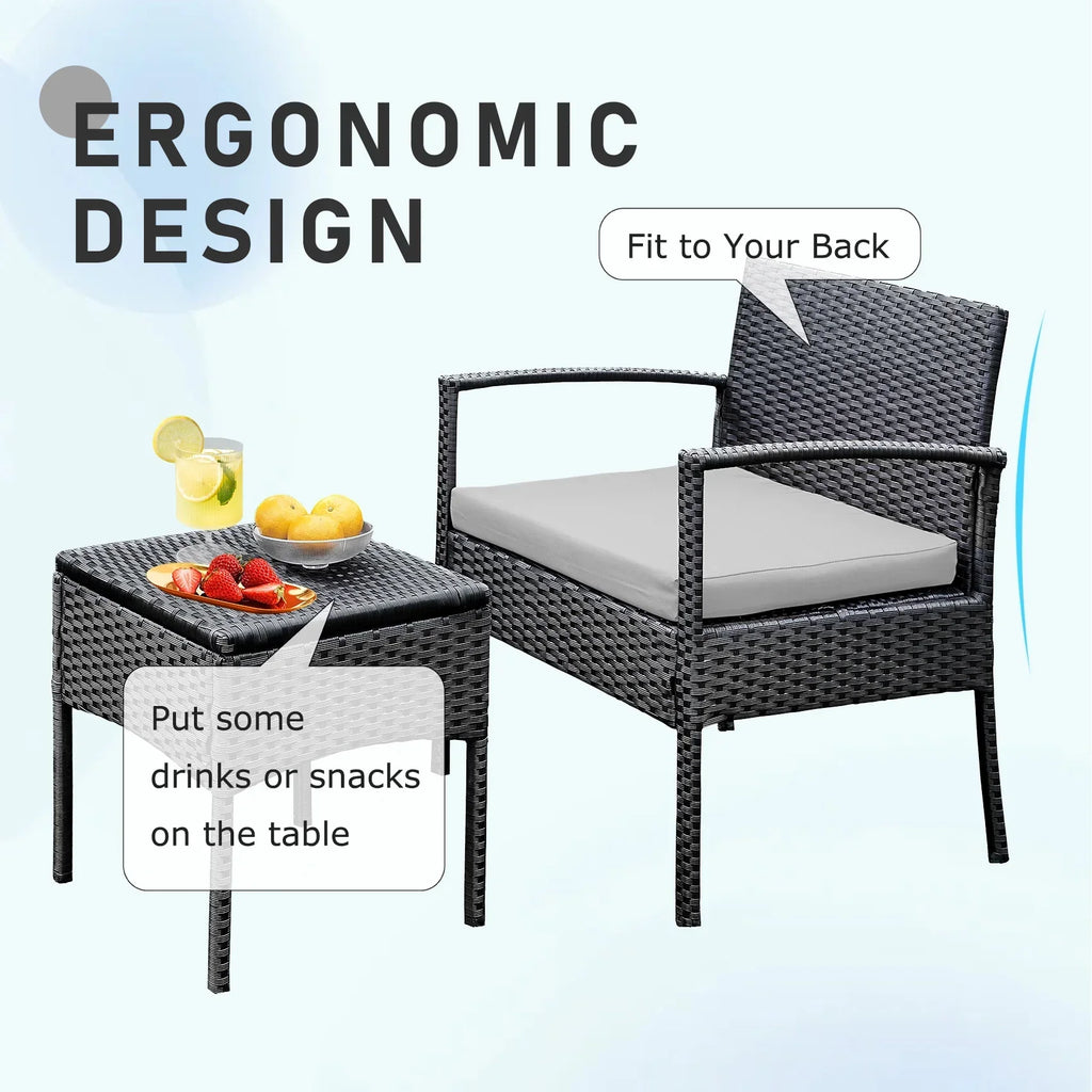 Nouveauté 2026 – Ensemble de mobilier de jardin Tappio , 3 pièces, style bistro, comprenant des chaises de conversation en rotin, une table d'appoint et des coussins. Idéal pour balcon, jardin ou terrasse. Couleur : rouge