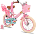 Nouveauté 2026 – Vélo enfant Little Daisy 12 pouces pour filles de 2 à 4 ans, avec stabilisateurs, panier et rubans décoratifs. Couleur rose