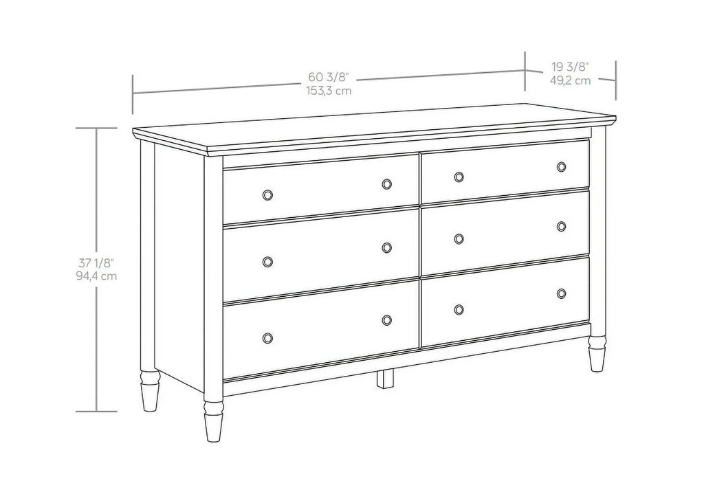 Nouveauté 2026 – Commode Monroe à 6 tiroirs, finition chêne brossé, My Texas House