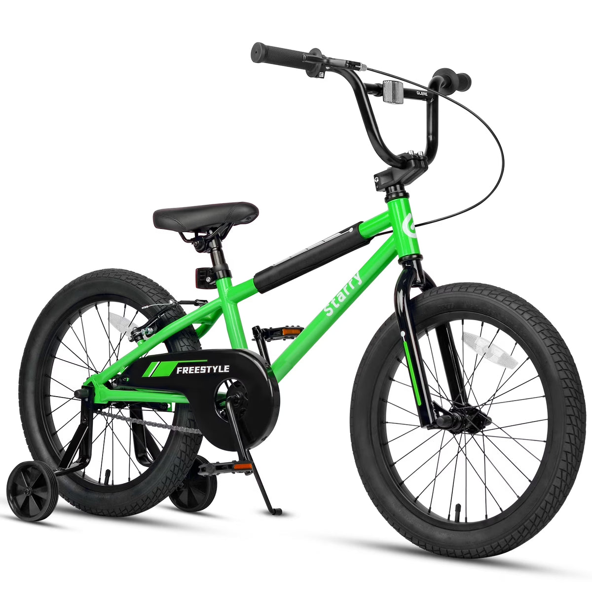 Nouveauté 2026 – Vélo Glerc pour enfants de 3 à 5 ans, style BMX, avec stabilisateurs et frein à rétropédalage, bleu. Convient aux garçons et aux filles de 3 à 5 ans