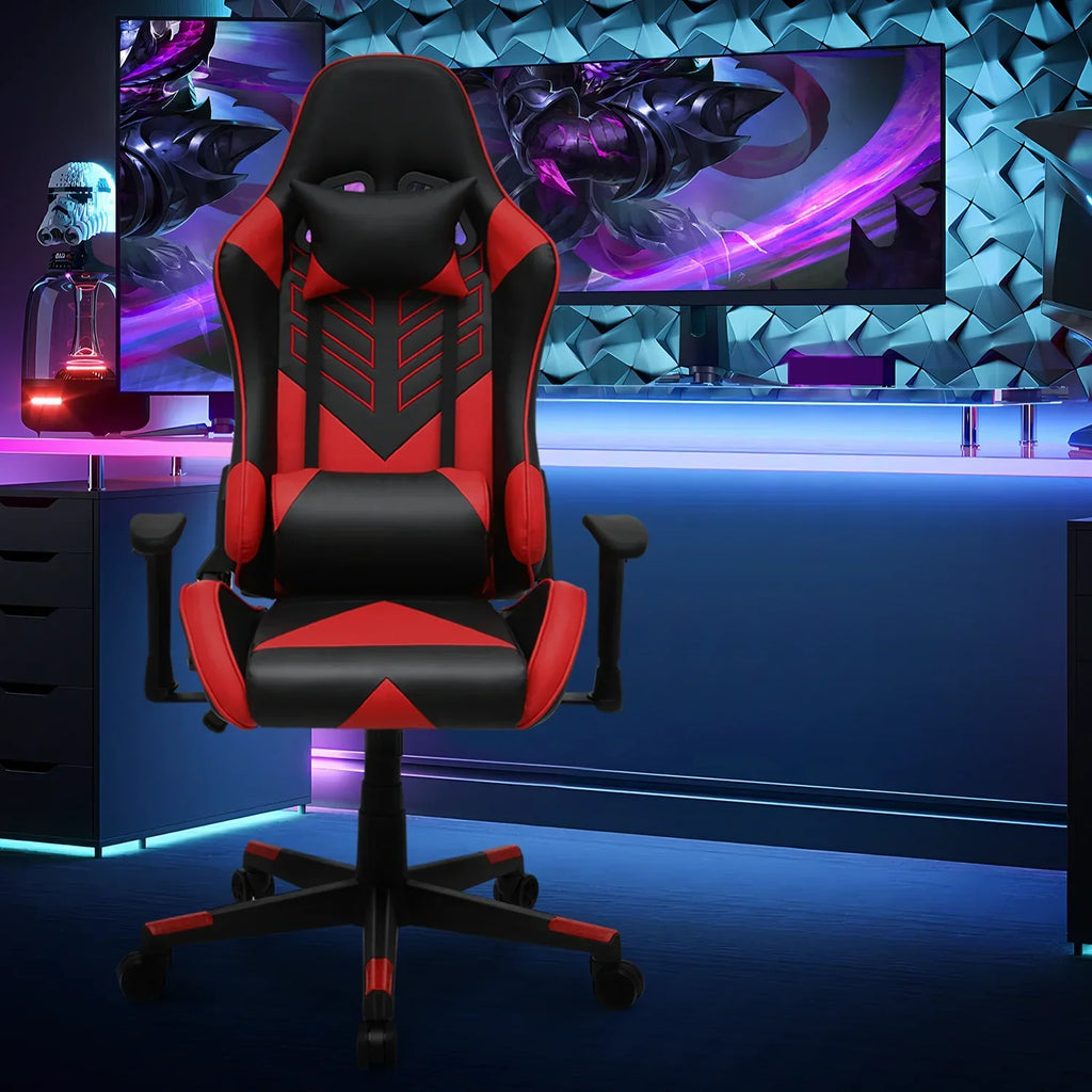 Nouveauté 2026 – Chaise de jeu ergonomique Magshion , chaise de jeu confortable, chaise de bureau en cuir, chaise de jeu pivotante et réglable, bleue