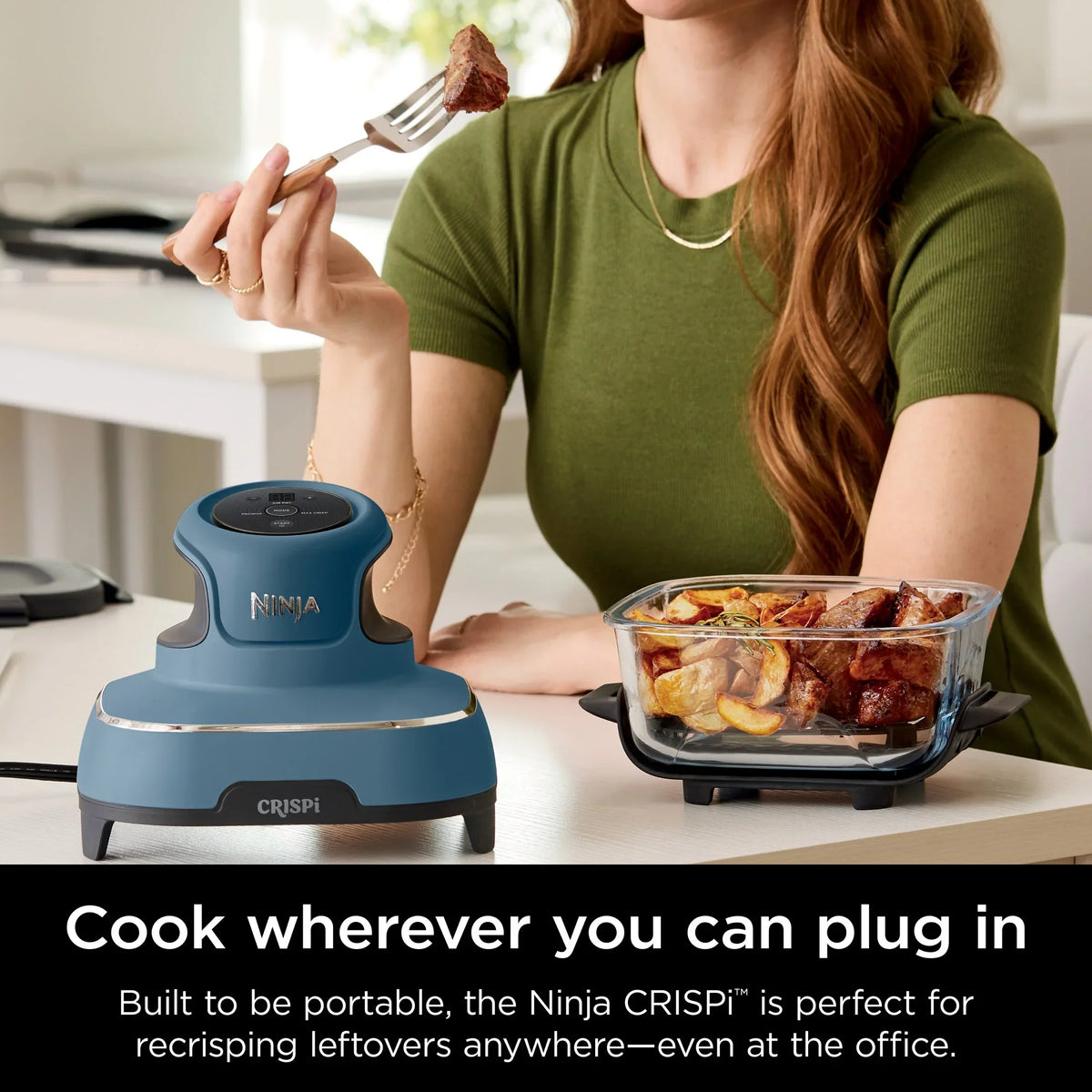 Nouveauté 2026 – Friteuse à air portable 3-en-1 Ninja Crispi , 1500 W, récipients en verre TempWare de 4 L et 5 tasses avec couvercles de conservation, compatible micro-ondes, congélateur et lave-vaisselle, blanc, FN100WH
