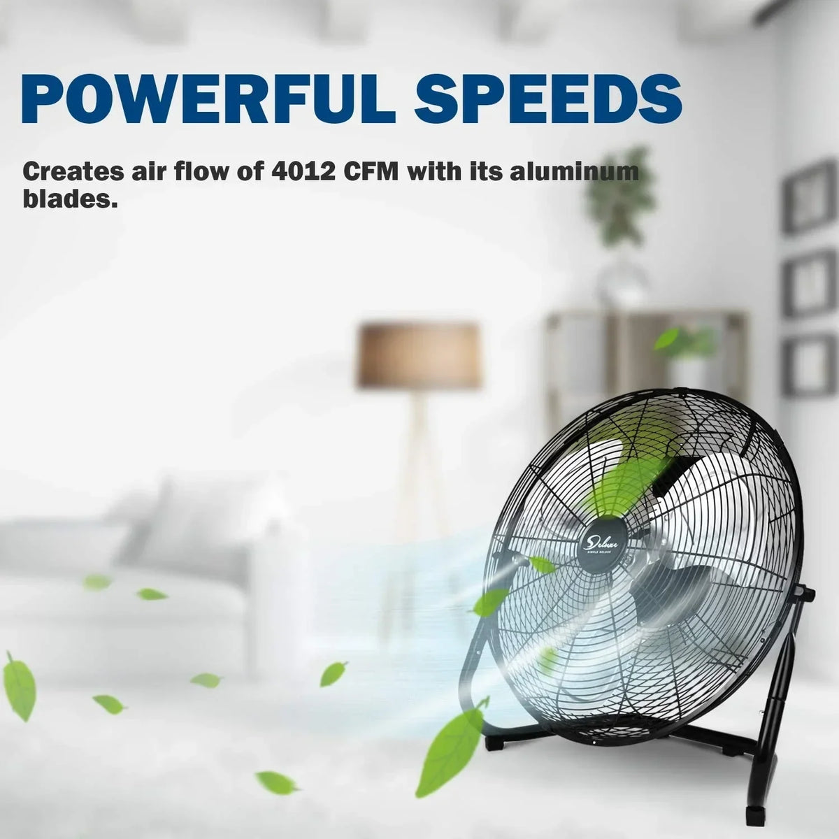 Nouveauté 2026 – Ventilateurs sur pied industriels Simple Deluxe , 45,7 cm (18 pouces), 3 vitesses, haute vélocité, robustes, silencieux, pour usage domestique et commercial, noir, lot de 2