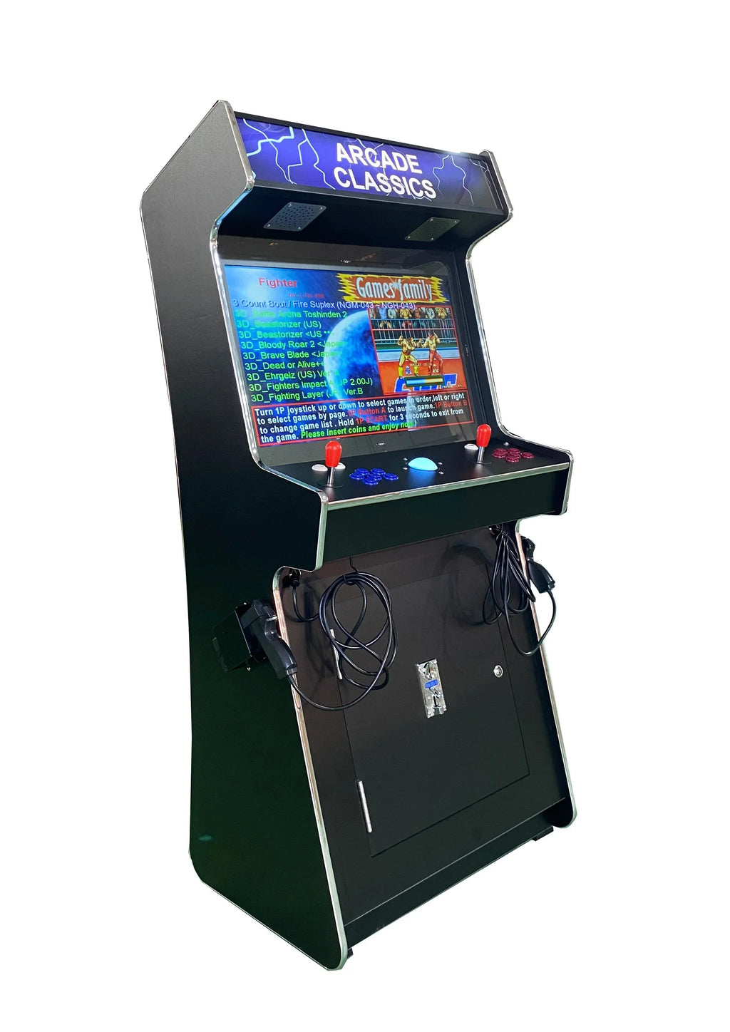 Nouveauté 2026 – Borne d'arcade verticale rétro 2 joueurs avec 2 pistolets, 4600 jeux, noire