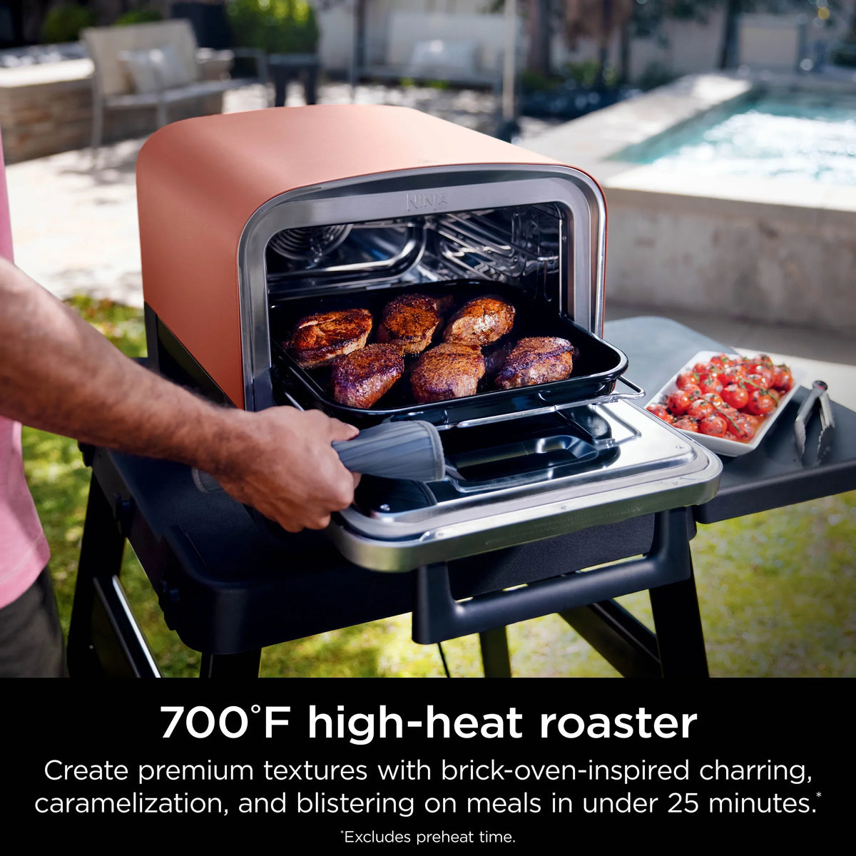 Nouveauté 2026 – Four à pizza à bois Ninja , four extérieur 5 en 1, 5 réglages de cuisson, technologie Ninja Woodfire, température jusqu'à 370 °C, fumoir, électrique