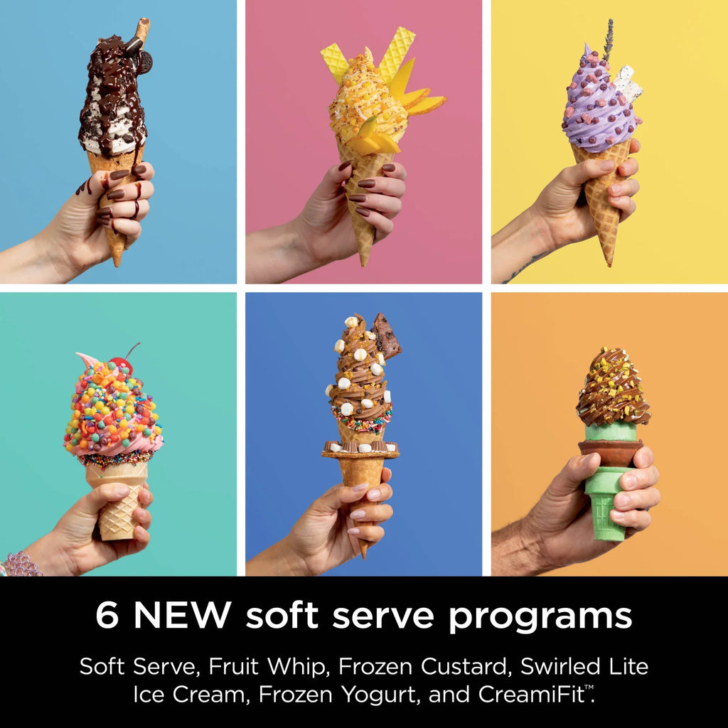 Nouveauté 2026 – Machine à crème glacée et à glace molle Ninja Swirl de CREAMi , 13 programmes à une touche, NC701