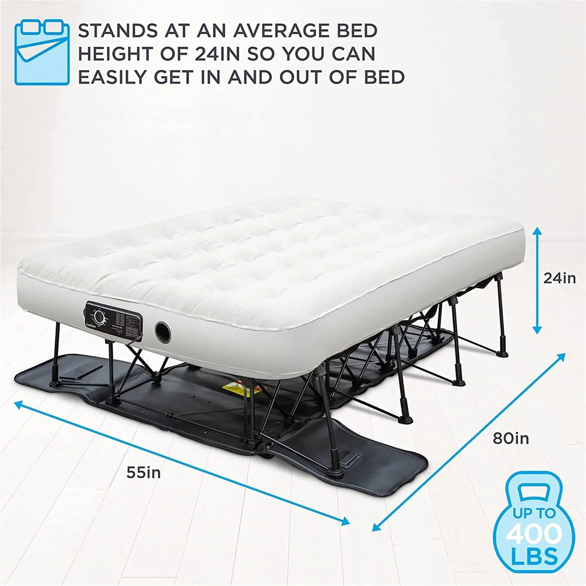 Nouveauté 2026 – Lit gonflable portable Ivation EZ-Bed 10 po avec pompe intégrée