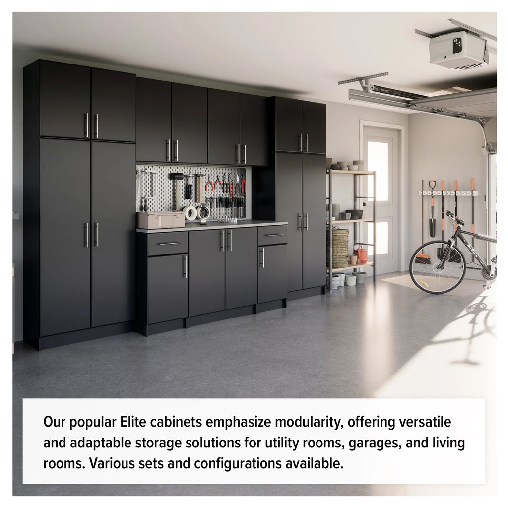Nouveauté 2026 – Armoire à étagères réglables Prepac - Table de garage haute et fonctionnelle, 40,6 cm (P) x 81,3 cm (L) x 164,6 cm (H), armoire de garage autoportante à 2 portes, couleur expresso - EES-3264