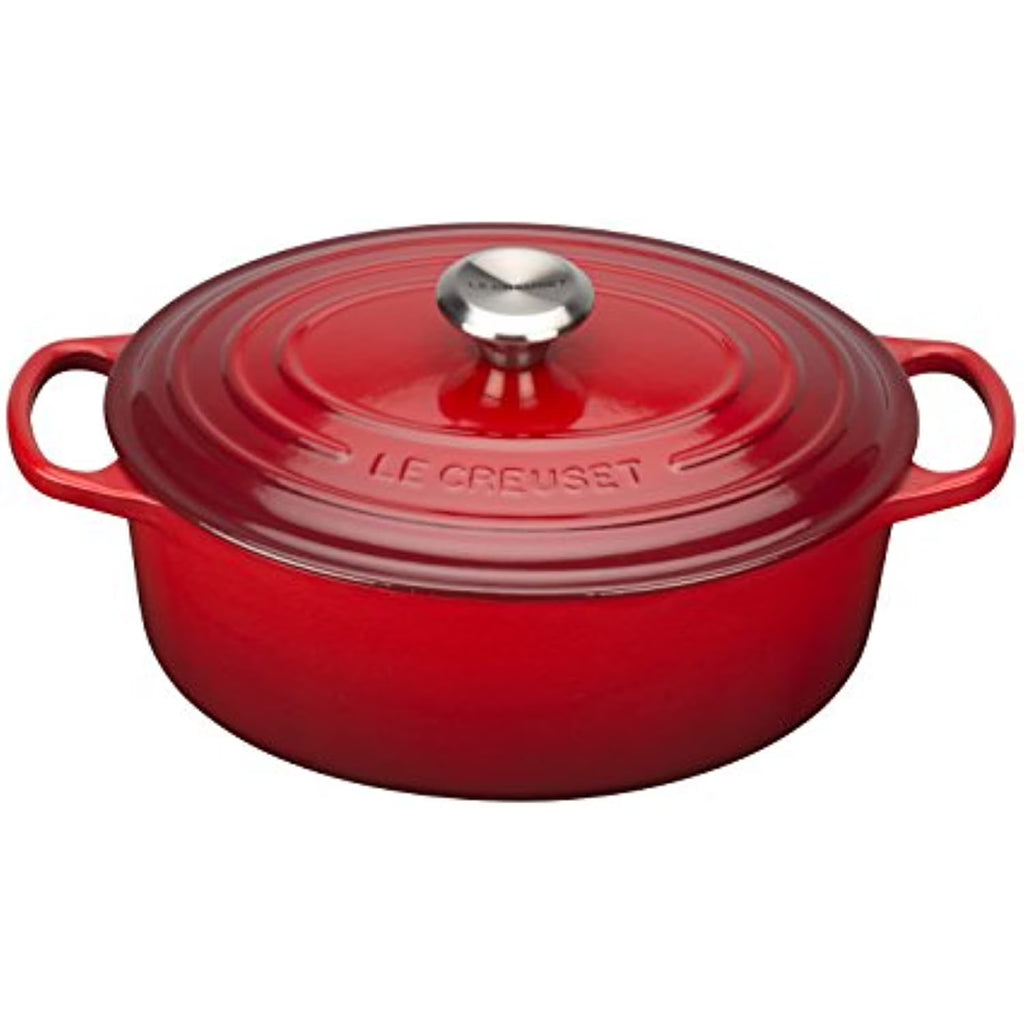 Nouveauté 2026 – Cocotte ovale Le Creuset Signature en fonte émaillée, 5 pintes, couleur cerise
