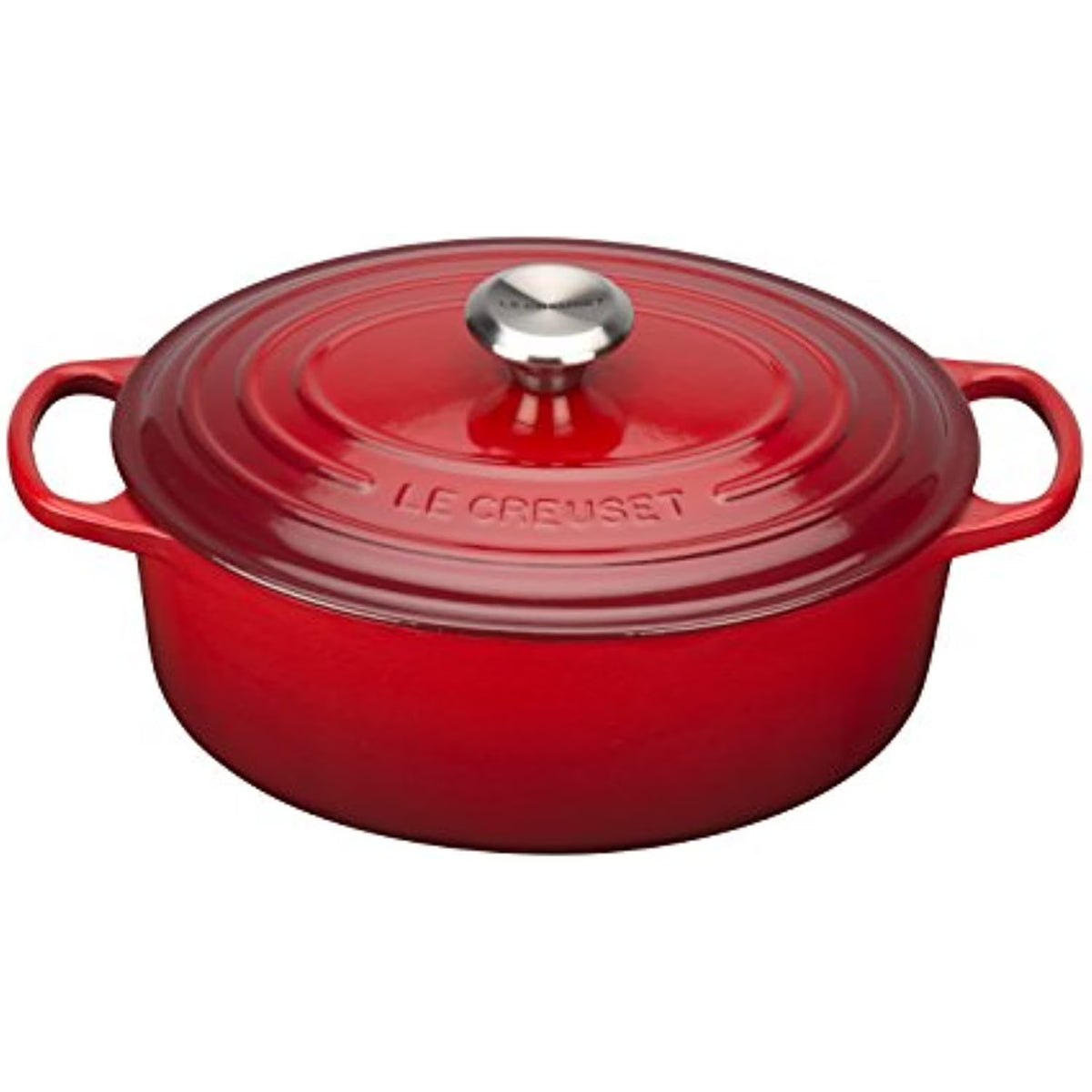 Nouveauté 2026 – Cocotte ovale Le Creuset Signature en fonte émaillée, 5 pintes, couleur cerise
