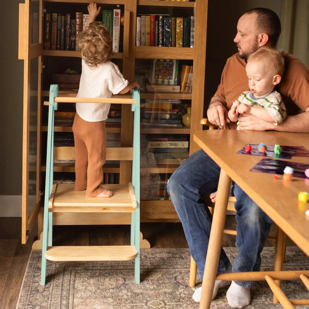 Nouveauté 2026 – Tour de cuisine pliable HARPPA pour tout-petits, tour sur pied pour enfants de 1,5 à 6 ans, blanche