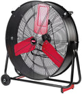 Nouveauté 2026 – Ventilateur tambour incliné haute vitesse Hyper Tough 30 pouces, rouge et noir